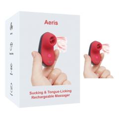 10 Modes Red Mini Rechargeable Sucking & Tongue-Licking Massager
