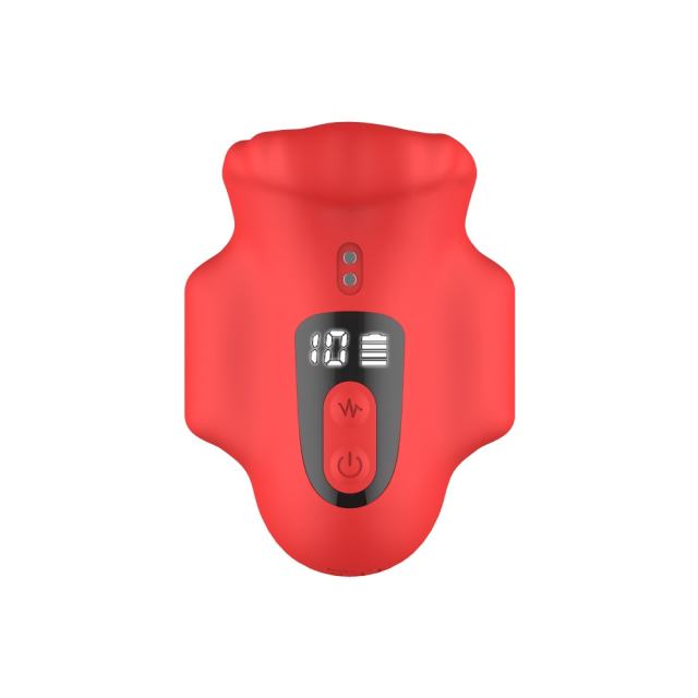 10 Modes Red Rechargeable Vibrating Male Masturbator –  Textured Silicone Stroker Cup for Men