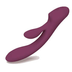 7.88 Inch 12-Mode Waterproof Rechargeable Silicone Purple Dual-Stimulation Rabbit Vibrator
