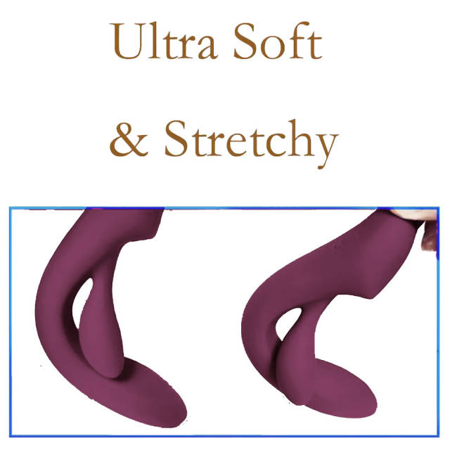 7.88 Inch 12-Mode Waterproof Rechargeable Silicone Purple Dual-Stimulation Rabbit Vibrator