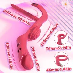 8.27’’ Rechargeable Red Rose Vibrator with Glans-Shaped Finger Tip – 9 Vibrating Modes and Adjustable Wrist Strap