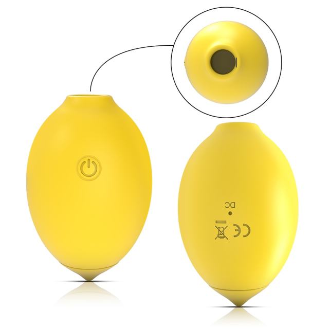 10-Speed Rechargeable Silicone Lemon-Shaped Vibrator with Clitoral Suction Function