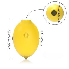 10-Speed Rechargeable Silicone Lemon-Shaped Vibrator with Clitoral Suction Function