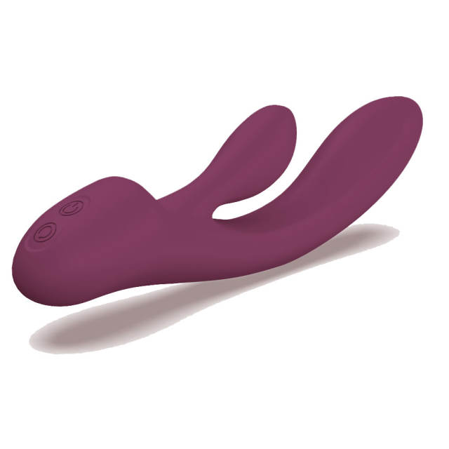 7.88 Inch 12-Mode Waterproof Rechargeable Silicone Purple Dual-Stimulation Rabbit Vibrator