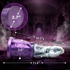 11.23’’ Purple & White Fantasy Creature Silicone Dildo with Sculpted Texture – Large Full-Size Design
