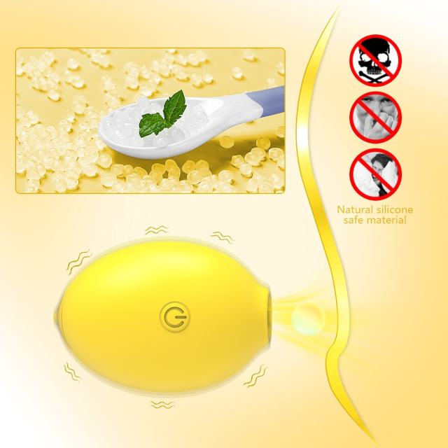 10-Speed Rechargeable Silicone Lemon-Shaped Vibrator with Clitoral Suction Function