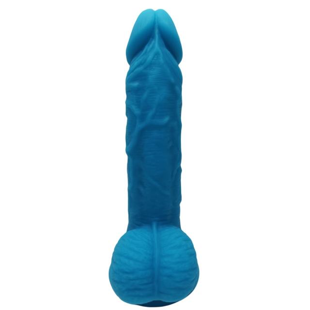 7.09'' Blue Silicone Dildo with Balls and Suction Cup