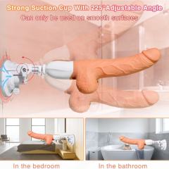 9.77’’ Rechargeable Vibrating & Thrusting Silicone Dildo with Remote Control and Suction Cup – 10 Vibrating Modes + 10 Thrusting Modes