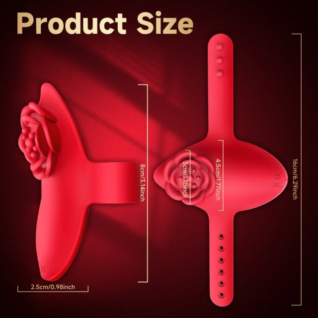 10 Vibration Modes Rechargeable Wearable Red Rose Vibrator with Remote Control