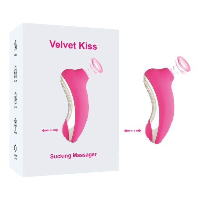 Customizable 8-Speed Magenta Sucking Massager