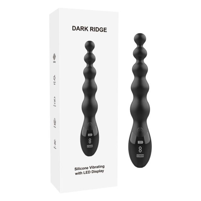 9.46'' 9-Mode Black Rechargeable Waterproof Silicone Vibrating Anal Beads with LED Display