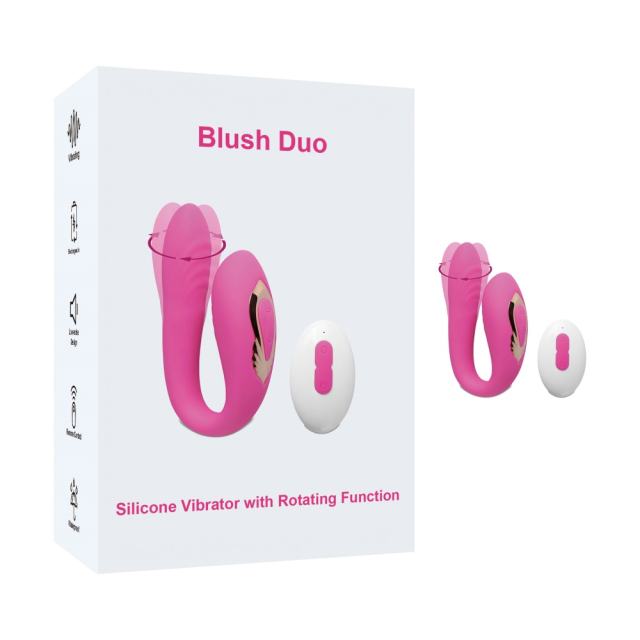 Customizable Pink Color Silicone Vibrator for Couple with Rotating Function