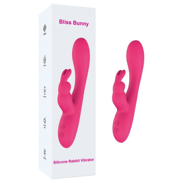 10-Speed Magenta Rechargeable Waterproof Silicone Rabbit Vibrator