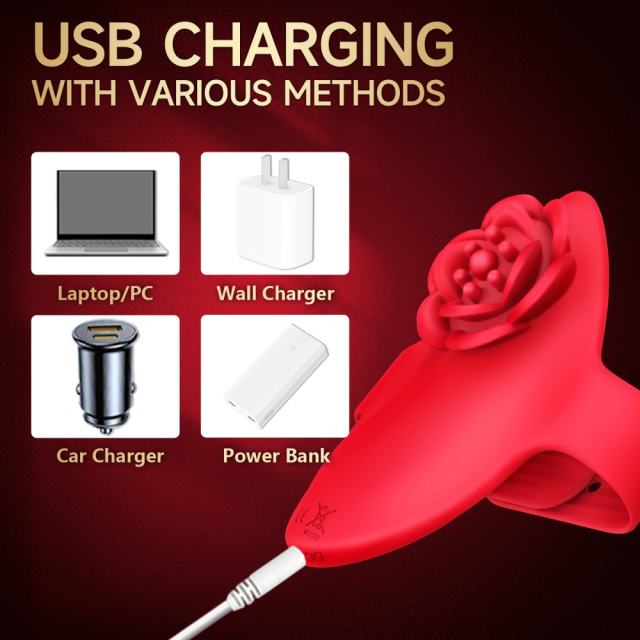 10 Vibration Modes Rechargeable Wearable Red Rose Vibrator with Remote Control