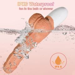 9.77’’ Rechargeable Vibrating & Thrusting Silicone Dildo with Remote Control and Suction Cup – 10 Vibrating Modes + 10 Thrusting Modes