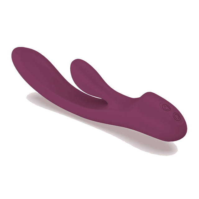 7.88 Inch 12-Mode Waterproof Rechargeable Silicone Purple Dual-Stimulation Rabbit Vibrator