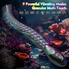 9-Speed Multicolor Rechargeable 10.7" Silicone Vibrating Realistic Monster G-Spot Dildos with LED Display