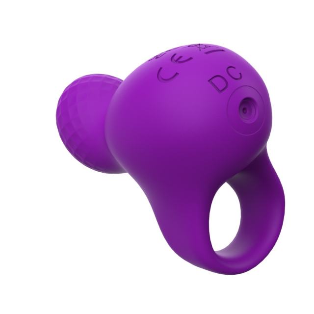 9 Vibrating Modes Purple Rechargeable Silicone Finger Massager