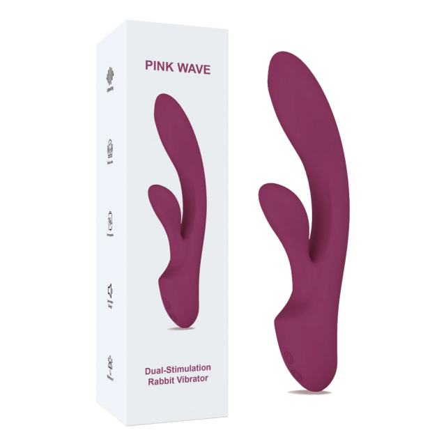 Customizable 7.88 Inch 12-Mode Waterproof Rechargeable Silicone Purple Dual-Stimulation Rabbit Vibrator