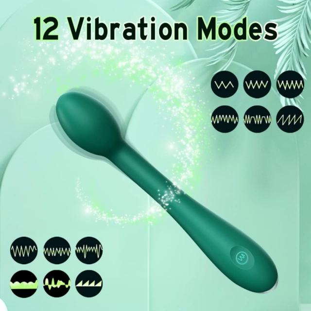 12-Speed Green Rechargeable Silicone G-Spot Vibrator