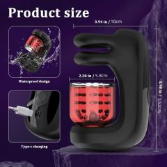 Black & Red Automatic Male Masturbator – 9 Vibrating + 9 Kneading + 9 Rotating Modes Rechargeable Penis Stroker