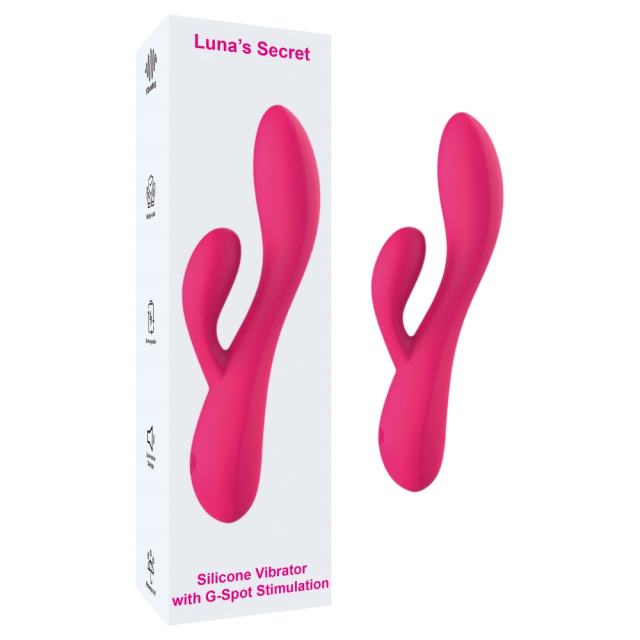 Customizable 10-Mode Rechargeable Magenta Silicone Rabbit Vibrator Magnetic USB Charging