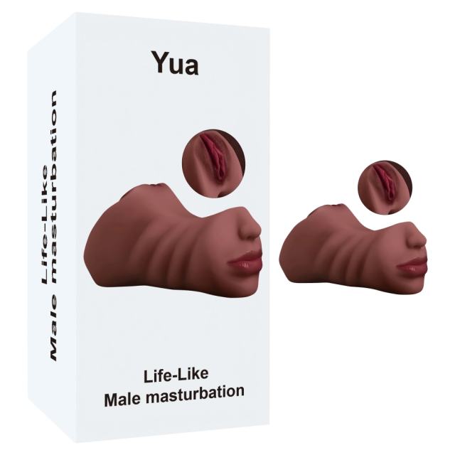 Customizable 1.22LB Brown TPE Realistic Masturbator with Nose and Mouth