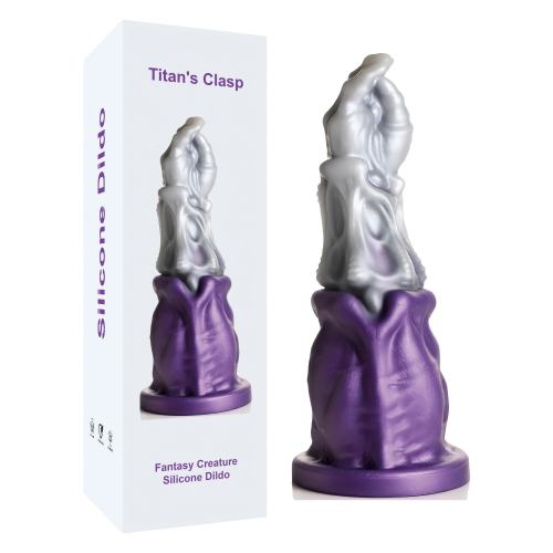 11.23’’ Purple & White Fantasy Creature Silicone Dildo with Sculpted Texture – Large Full-Size Design