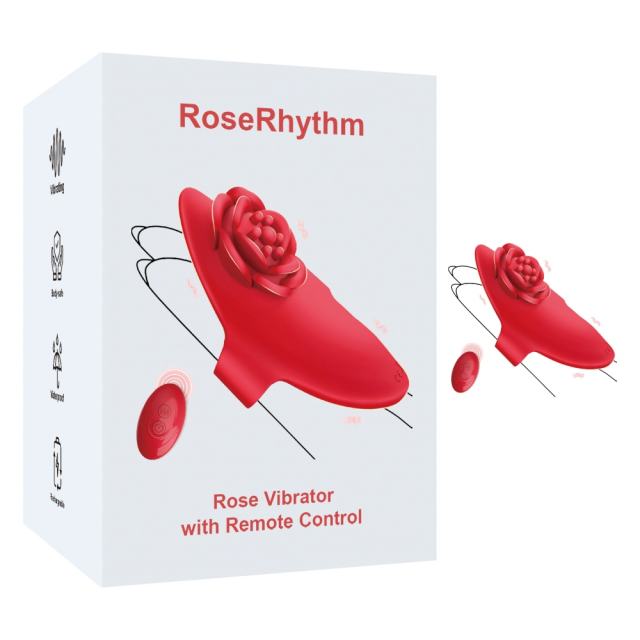 Customizable 10 Vibration Modes Rechargeable Wearable Red Rose Vibrator with Remote Control
