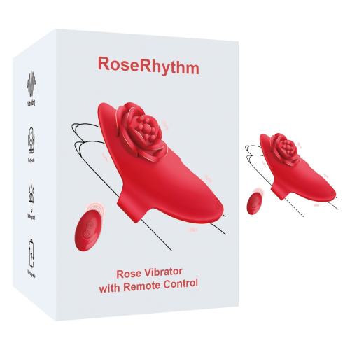 10 Vibration Modes Rechargeable Wearable Red Rose Vibrator with Remote Control