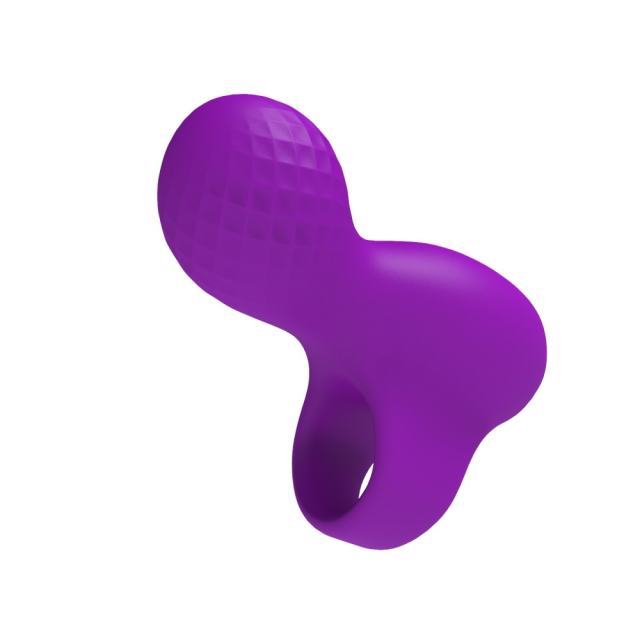 9 Vibrating Modes Purple Rechargeable Silicone Finger Massager