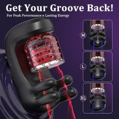 Black & Red Automatic Male Masturbator – 9 Vibrating + 9 Kneading + 9 Rotating Modes Rechargeable Penis Stroker