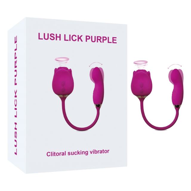 10-Speed Purple Color Silicone Clitoral Sucking Rose with Wiggling Vibrator