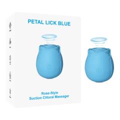 Customizable 10-Function Blue Color Silicone Clitoral Sucking Rose Vibrator