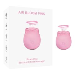 Customizable 10-Function Pink Color Silicone Clitoral Sucking Rose Vibrator