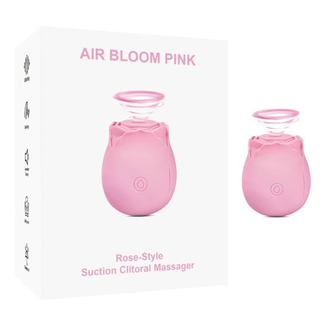 Customizable 10-Function Pink Color Silicone Clitoral Sucking Rose Vibrator