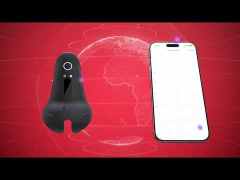 Customizable 10 Vibrating Modes Rechargeable Waterproof Black App-Controlled Vibrating Cock Ring with Ball Holder
