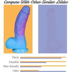 8.08" Purple & Blue Gradient Silicone Realistic Dildo – Suction Base Fantasy Style Dildo