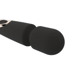 12.02'' Black & Champagne Gold Wand Massager – 10 Modes, Powerful Vibrations, Plug-In Rechargeable, Waterproof