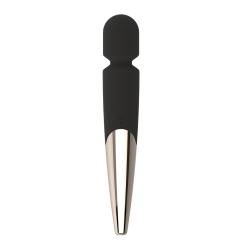 12.02'' Black & Champagne Gold Wand Massager – 10 Modes, Powerful Vibrations, Plug-In Rechargeable, Waterproof