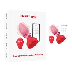 Customizable  Red Waterproof Rechargeable Silicone Rotating Anal Plug – 9-Mode Vibrating, 360° Rotation, App & Remote Controlled