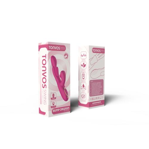 9.26" Magenta Rechargeable Silicone Rabbit Vibrator – 10 Vibrating + 10 Tongue-Licking + 10 Finger Motion Modes