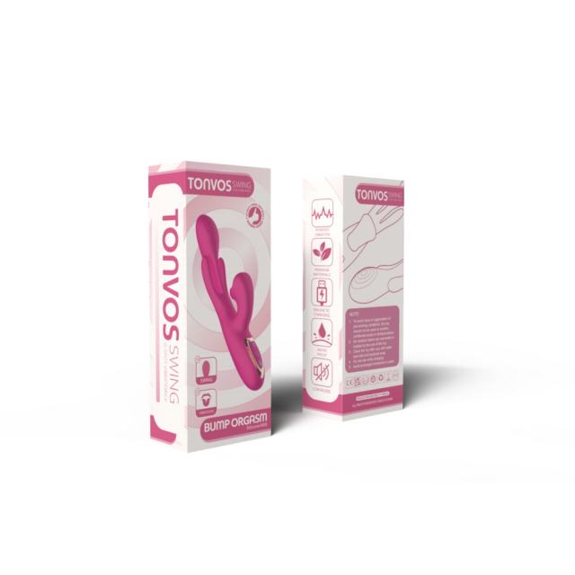 9.26" Magenta Rechargeable Silicone Rabbit Vibrator – 10 Vibrating + 10 Tongue-Licking + 10 Finger Motion Modes