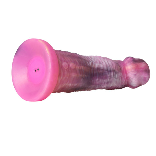 8.27" Multicolor Rechargeable Remote Control Silicone Vibrating Fantasy Dildo – 8 Vibrating Modes with Suction Base