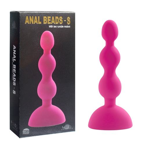 5.52" Magenta Rechargeable Silicone Vibrating Anal Plug – 10 Vibrating Modes Beaded Butt Plug with Suction Base