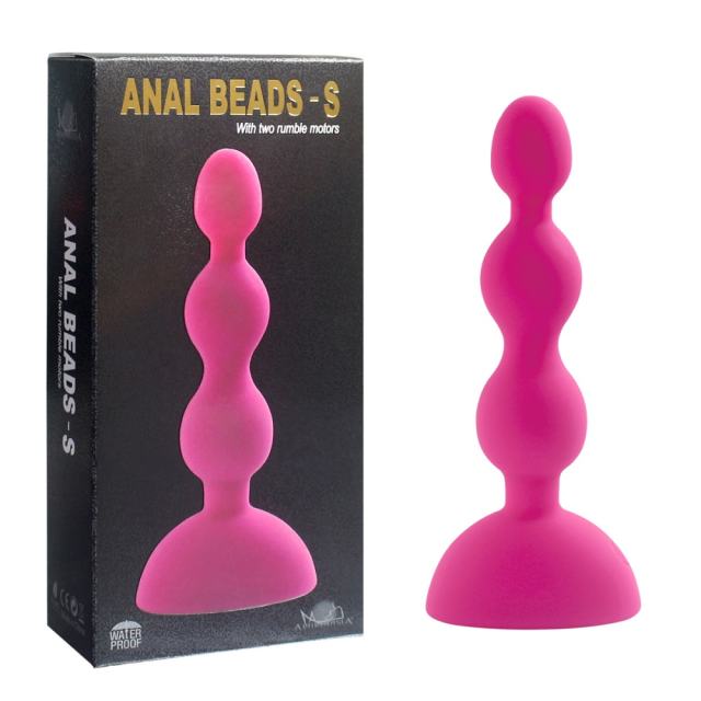 5.52" Magenta Rechargeable Silicone Vibrating Anal Plug – 10 Vibrating Modes Beaded Butt Plug with Suction Base