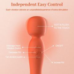 9.06" Orange Rechargeable Silicone App-Controlled Vibrator – 10 Vibrating Modes Curved G-Spot Design with Remote App Control