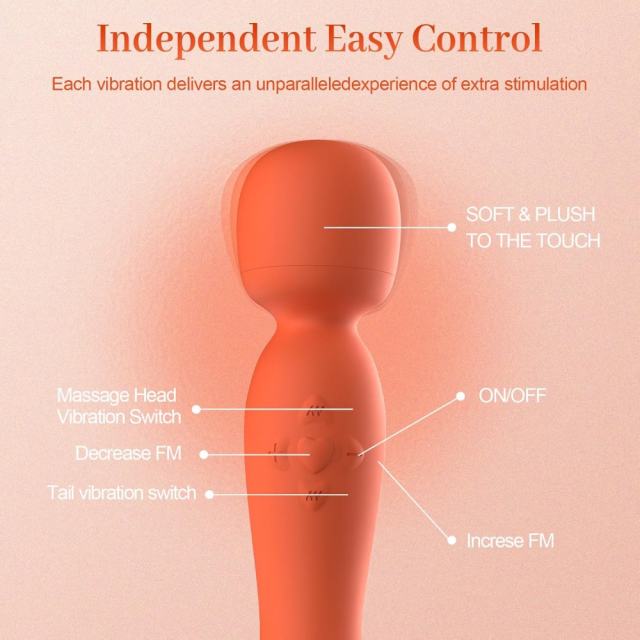 9.06" Orange Rechargeable Silicone App-Controlled Vibrator – 10 Vibrating Modes Curved G-Spot Design with Remote App Control