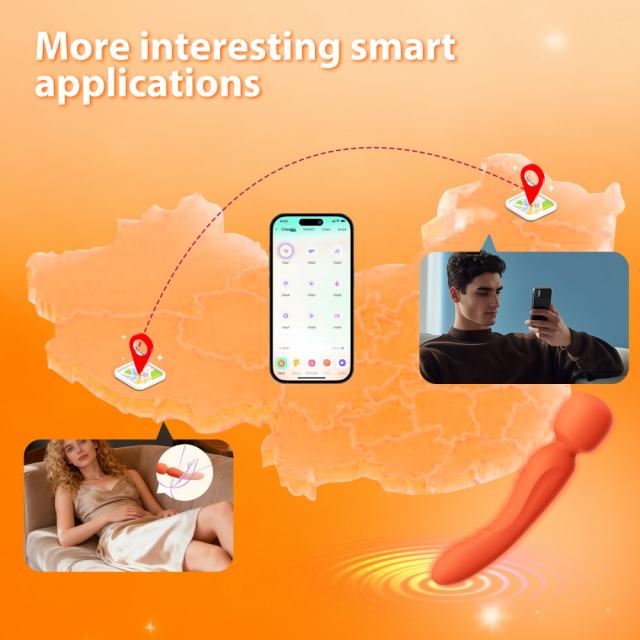 9.06" Orange Rechargeable Silicone App-Controlled Vibrator – 10 Vibrating Modes Curved G-Spot Design with Remote App Control