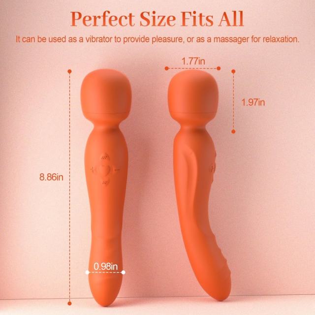 9.06" Orange Rechargeable Silicone App-Controlled Vibrator – 10 Vibrating Modes Curved G-Spot Design with Remote App Control